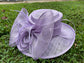 Lavender Sinamay Derby Hat: Wide Brim Wedding Millinery