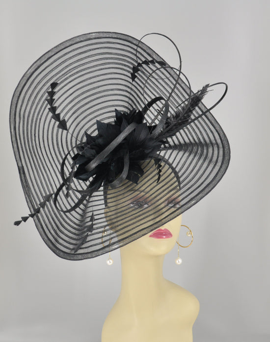 Black Feather Fascinator Hat: Royal Ascot, Kentucky Derby, Wedding