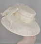 White Sinamay Kentucky Derby Hat: Feather Flower Tea Party Wedding