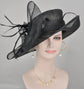 Wide Brim Black Sinamay Derby Hat: Kentucky Millinery