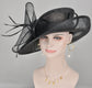 Wide Brim Black Sinamay Derby Hat: Kentucky Millinery