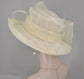 Wide Brim Sinamay Derby Hat: Ivory Millinery Church Hat