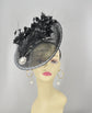 Black Sinamay Fascinator Hat: Feather Flower Kentucky Derby Headband