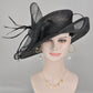 Wide Brim Black Sinamay Derby Hat: Kentucky Millinery