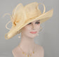 Wide Brim Kentucky Derby Floppy Sinamay Hat With Flowers  Millinery Church  Hat Nude