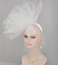 White Crinoline Fascinator Hat: Kentucky Derby, Wedding, Tea Party