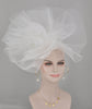 White Crinoline Fascinator Hat: Kentucky Derby, Wedding, Tea Party