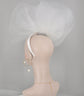 White Crinoline Fascinator Hat: Kentucky Derby, Wedding, Tea Party