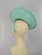 Turquoise Sinamay Fascinator Hat: Feather Flower Kentucky Derby Headband