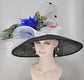 Sinamay Kentucky Derby Hat: Black Wide Brim with Butterflies