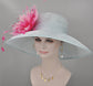 Powder Blue  Fuchsia Feather Flower Kentucky Derby Hat,Ascot Hat for Wedding & Tea Party, Garden Party Hat, Mother of the Bride, Church