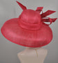 Red Wide Brim Kentucky Derby Hat, Ascot Hat for Wedding & Tea Party, Garden Party Hat, Mother of the Bride,Church, Audrey Hepburn Style