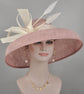 Blush Pink Sinamay Dome Hat: Audrey Hepburn Style Kentucky Derby Tea Party