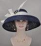 Navy Blue Sinamay Dome Hat: DerbyTea Party Hat