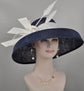 Navy Blue Sinamay Dome Hat: Kentucky Derby Tea Party Hat