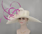 Ivory Feather Kentucky Derby Hat: Royal Ascot Wedding Party Hat