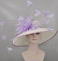 Lavender Kentucky Derby Hat: Wide Brim Sinamay Feather Church Hat