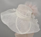 White with Blush Pink Silk Flower Wide Brim Kentucky Derby Hat,Ascot Hat for Wedding Tea Party,Garden Party Hat, Mother of the Bride,Church
