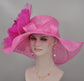 Hot Pink Sinamay Kentucky Derby Hat: Jumbo Silk Flower Wide Brim