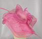 Hot Pink/ Fuchsia  Pink Green w Silk Flower Kentucky Derby Hat, Church Hat, Wedding Hat, Easter Hat, Tea Party Hat Wide Brim  Sinamay  Hat
