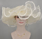 Ivory Sinamay Kentucky Derby Hat: Feather Flower Tea Party Church Hat