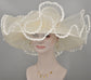 Ivory Wide Brim Kentucky Derby Hat,Ascot Hat for Wedding & Tea Party, Garden Party Hat, Mother of the Bride, Church