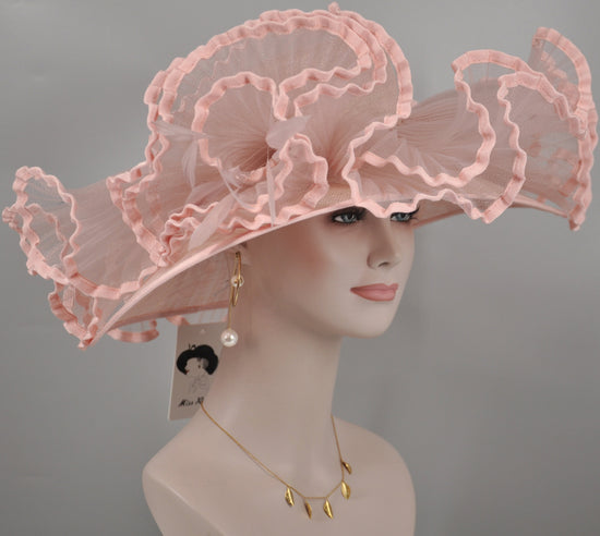 Church Kentucky Derby Hat Carriage Tea Party Wedding Wide Brim Woman&