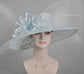 Powder Blue Sinamay Wide Brim Hat: Kentucky Derby, Tea Party