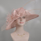 Blush Pink Sinamay Derby Hat: Wide Brim Wedding Ascot Race Day