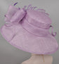 Wide Brim Sinamay Derby Hat: Feather Flower Wedding Tea Party