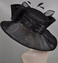Black Kentucky Derby Hat: Wide Brim Sinamay Church Hat
