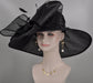 Black Kentucky Derby Hat: Wide Brim Sinamay Church Hat