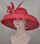 Red Wide Brim Kentucky Derby Hat, Ascot Hat for Wedding & Tea Party, Garden Party Hat, Mother of the Bride,Church, Audrey Hepburn Style