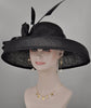 Black Sinamay Dome Hat: Audrey Hepburn Style DerbyTea Party