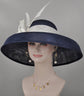 Navy Blue Sinamay Dome Hat: DerbyTea Party Hat