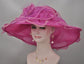 Violet Organza Derby Hat: Big Bow Flower, 7" Brim