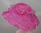 Violet Organza Derby Hat: Big Bow Flower, 7" Brim