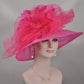 Fuchsia Organza Kentucky Derby Hat: Tea Party Wedding Hat