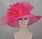 Fuchsia Organza Kentucky Derby Hat: Tea Party Wedding Hat