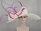 Ivory Feather Kentucky Derby Hat: Royal Ascot Wedding Party Hat