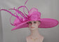 Wide Brim Kentucky Derby Hat, Ascot Hat for Wedding & Tea Party, Garden Party Hat, Mother of the Bride, Church Fuchsia/Hot Pink