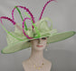 Spring Green Kentucky Derby Hat: Feathered Ascot Tea Party Hat