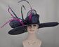 Navy Blue Kentucky Derby Hat: Feathered Ascot Wedding Party Hat