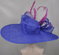 Royal Blue Derby Hat: Fuchsia Feather Ascot Hat