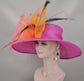 Amazing Wide Brim Sinamay Hat Church Kentucky Derby Hat Carriage Tea Party Wedding  Feather Flower Peacock Feathers and Pheasant Feathers