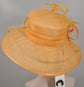 Orange Sinamay Kentucky Derby Hat: Wide Brim Feather Ascot Hat