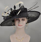 Sinamay Kentucky Derby Hat: Feathered Church Ascot Hat