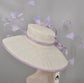 Lavender Derby Hat: Wide Brim Sinamay Feather Church Hat
