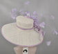 Lavender Derby Hat: Wide Brim Sinamay Feather Church Hat
