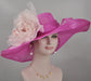 Fuchsia Sinamay Kentucky Derby Hat: Jumbo Silk Flower Wide Brim